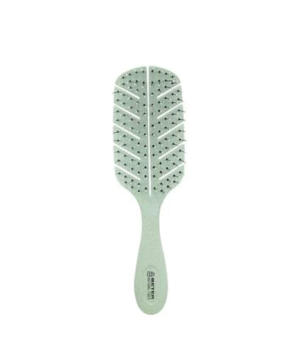Beter Eco Detangling Hairbrush - Natural Fiber, Green, Anti-Tangle Bristles