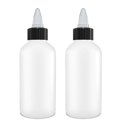 BRIGHTFROM Twist Top Applicator Bottles, Squeeze 4 OZ Empty Plastic