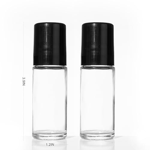 2 PCS 30ml Glass Roller Bottles for Essential Oils & Perfume