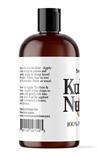 100% Organic Kukui Nut Oil - 4 Fl Oz | Pure Cold-Pressed Moisturizer for Skin & Hair