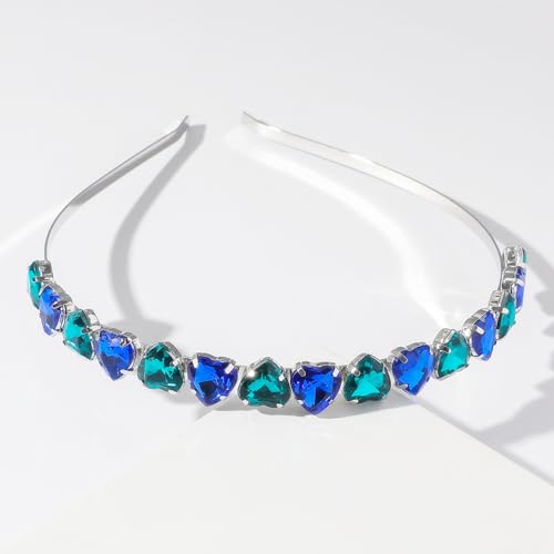 Crrezhai Sparkling Crystal Heart Hairband for Weddings and Parties