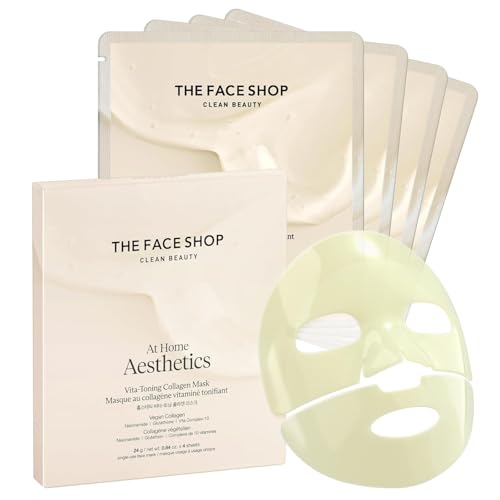 Vita-Toning Vegan Collagen Face Mask by The Face Shop - Hydrogel for Moisturizing & Elasticity
