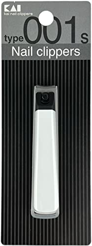 KAI Nail Clippers Type 001S - Stainless Steel Fingernail & Toenail Clipper with Catcher & File - Made in Japan