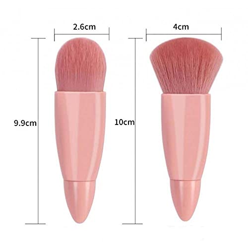 COSHINE 5pcs Travel Makeup Brush Set with Mirror - Portable, Vegan, Flawless Finish