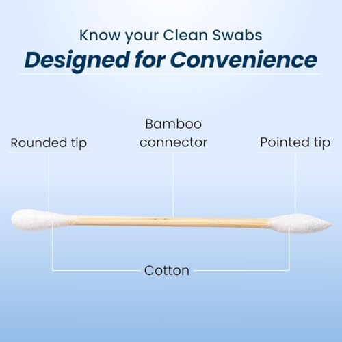 Clean Skin Club Clean Swabs | 500CT | One Pointed Tip | Biodegradable + Organic Cotton & Bamboo | Makeup & Nail Polish Touch-ups | Chlorine-Free & Hypoallergenic (500 Count)