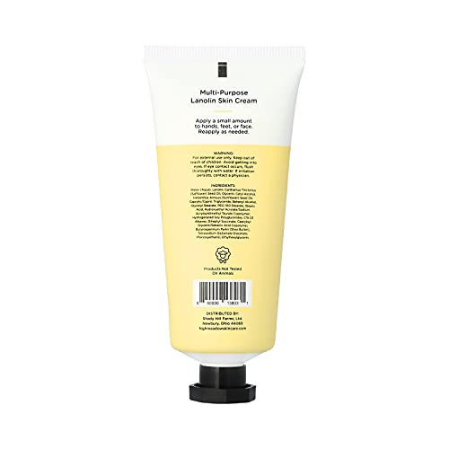 Unscented High Meadow Lanolin Skin Cream 2 Oz - Intensive Hydrating Moisturizer for Dry Skin