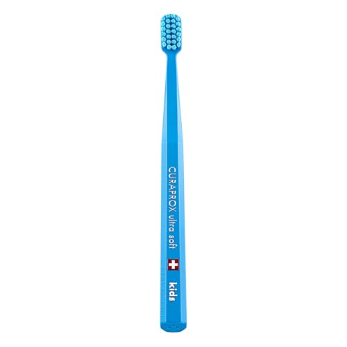 Curaprox CS Kids Ultra-Soft Toothbrush Blue for Ages 4-12, Swiss Made