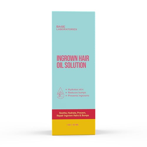 BASE LABORATORIES Ingrown Hair Treatment Oil ? Soothing After Shave Oil Prevents Ingrown Hairs, Soothes Razor Bumps for Bikini Area, Legs, Underarms, Neck, Beard & Face ? Tea Tree, Jojoba 1oz (30ml)