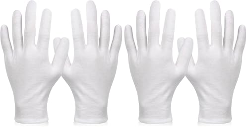 PAXCOO Extra Large White Cotton Gloves – 6 Pairs for Moisturizing & Eczema Relief (Pack of 2)