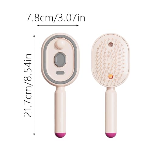 Fvaql Pink Electric Mist Air Cushion Massage Brush - 5 in 1 Detangling & Hydrating Hair Tool