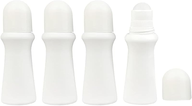 4-Pack 75ml Refillable Plastic Roller Bottles for Essential Oils
