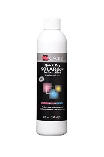 Cacee 8 oz Fast Setting Acrylic Nail Monomer with Solar Glow - Professional Non-Yellowing Formula, Quick Dry, Vegan & Made in USA