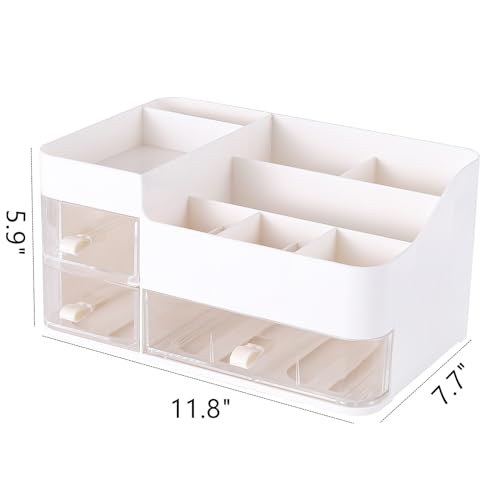 KLGO Makeup Organizer with 3 Drawers – Clear Cosmetic Storage for Vanity