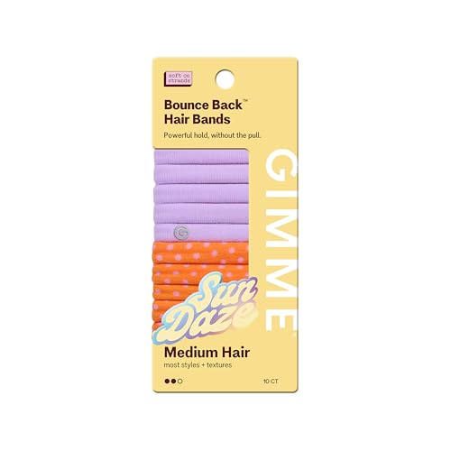 Gimme Beauty Medium Hold Hair Bands - 10 Pack, Purple/Orange