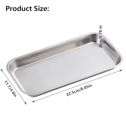 Stainless Steel Nail Art Storage Tray - 8.85x4.6 inches