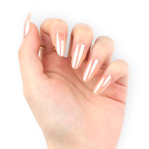 GLAMERMAID Pink Parfait Champagne Glazed Press-On Nails - Short Almond