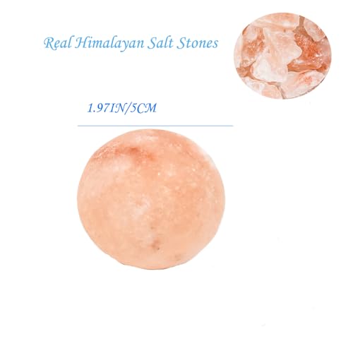 Ball Shape Himalayan Salt Massage Stones 2-Piece Hot Cold Spa Set 1.97in