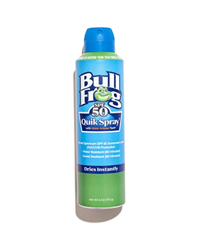 Bullfrog Quik Spray Sunscreen SPF 50 - Reef Friendly, Water Resistant