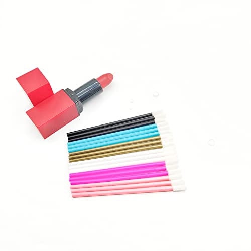 600-Piece Disposable Lip Gloss Wands - Soft Flocked Lipstick Applicators