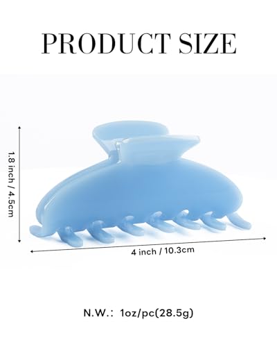 MAORULU Blue Large Acetate Claw Clip for Women - 4.3'' Strong Hold Hair Accessory