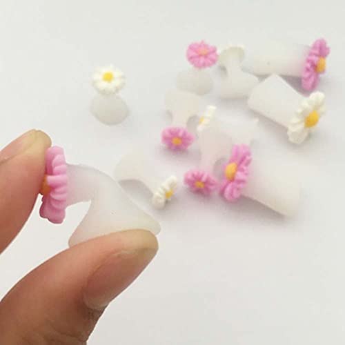 BlingKingdom 16pcs Daisy Silicone Toe Separators for Pedicure