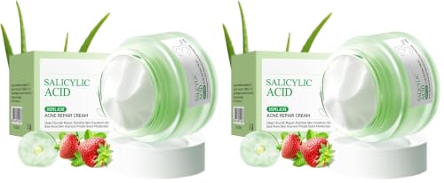 Grospe Salicylic Acid Repair Cream 1.78 Fl Oz - Acne & Pore Shrinkage Moisturizer for Oily Skin (Pack of 2)