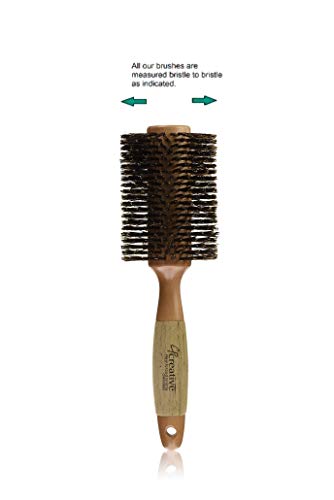 Creative Reinforced Boar Bristle Round Hair Brush - 3.25 Inch Wood Styling Tool
