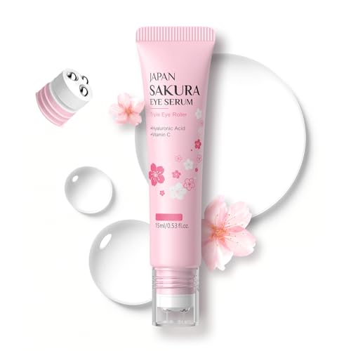 AKARY Sakura Eye Serum Roller for Dark Circles & Puffiness