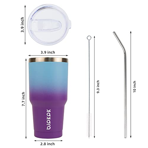 BJPKPK 30 oz Insulated Stainless Steel Tumbler with Lid & Straw