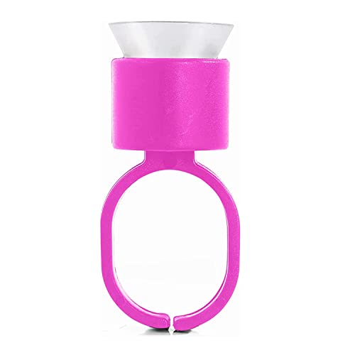 50pcs Pink Microblading Ink Ring Cups with Sponge - Permanent Makeup & Eyelash Extension Supplies