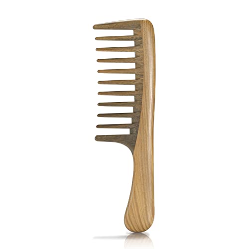BESTOOL Extra Large Natural Sandalwood Wide Tooth Comb for Curly Thick Hair