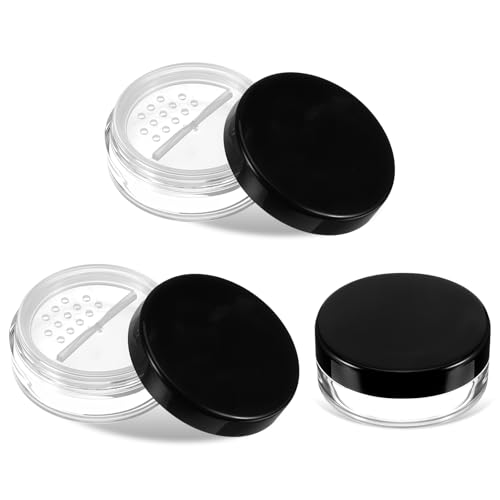 3 Pack 10ml Refillable Black Powder Containers with Sifter