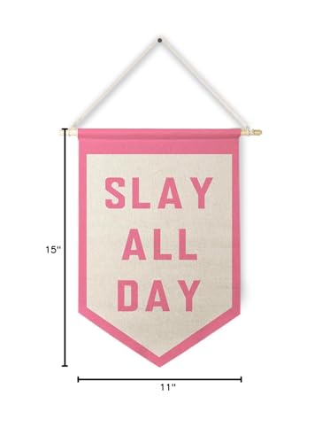 Funny Slay All Day Canvas Pennant Banner for Room Decor