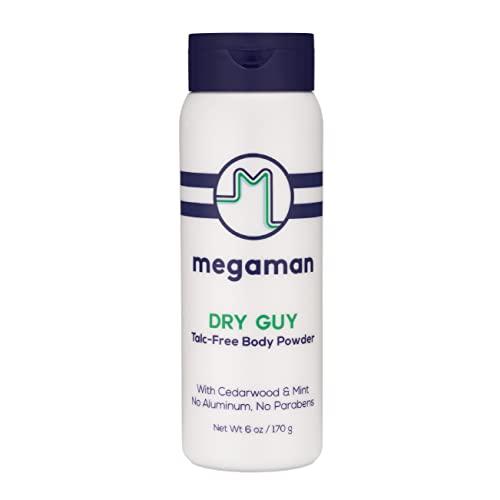 Megababe Megaman Dry Guy 6 oz Talc-Free Sweat-Absorbing Body Powder (6 oz) - Cedarwood Mint