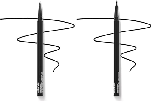 wet n wild Mega Last Breakup Proof Liquid Eyeliner - Waterproof, Ultra-Fine Brush, 16-Hour Wear - Pack of 2