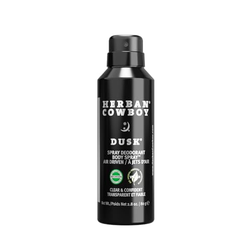 Herban Cowboy Dusk Body Spray Deodorant with Cedar, Lavender, Lime & Sandalwood - 2.8 oz Vegan, Cruelty-Free