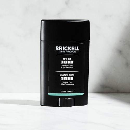 Brickell Men’s Deodorant Fresh Mint 2.65oz Aluminum-Free, Vegan, Long-Lasting