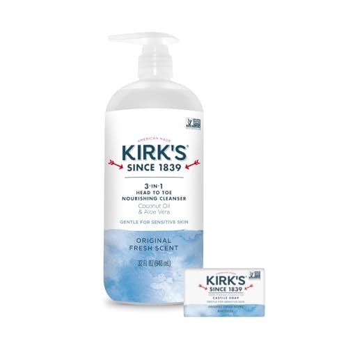 Kirk's Fresh 3-in-1 Nourishing Cleanser & Travel Bar Soap, 32 Oz