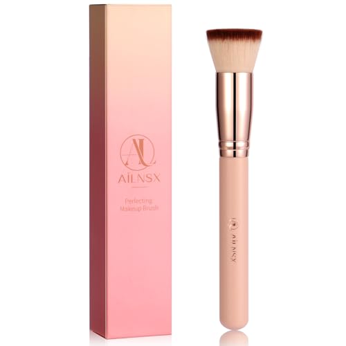 Flat Top Kabuki Foundation Brush - Soft Makeup Brush for Liquid, Cream & Powder