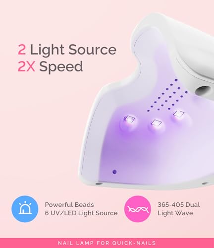 MelodySusie Cordless UV/LED Nail Lamp P-Art06G White - Fast Curing Gel Polish