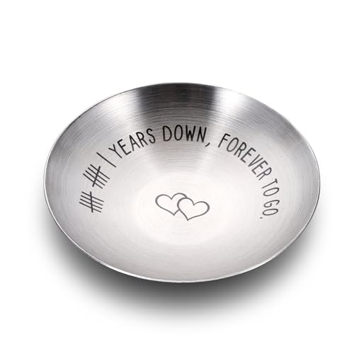 11th Anniversary Stainless Steel Ring Holder - Engraved Gift for Couples