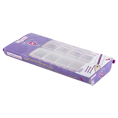 Craft Mates Bead Organizer with 14 Locking Compartments - Clear Plastic Storage