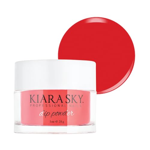 Kiara Sky Dip Powder - Danger D577, Bright Cardinal Red, 1 oz