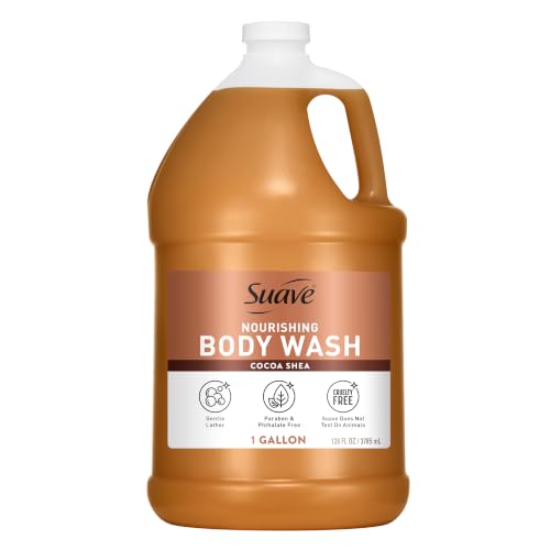Suave Nourishing Body Wash, Cocoa Butter & Shea, 1 Gallon - Hydrating & Paraben-Free