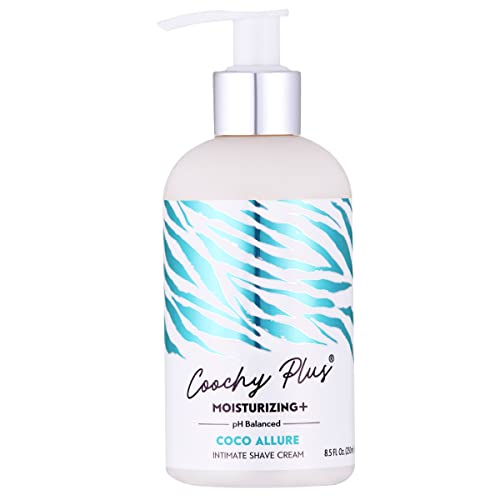 Coochy Plus Intimate Shaving Cream COCO ALLURE For Pubic, Bikini Line, Armpit and more - Rash-Free With Patent-Pending MOISTURIZING+ Formula ? Prevents Razor Burns & Bumps, In-Grown Hairs, Itchiness