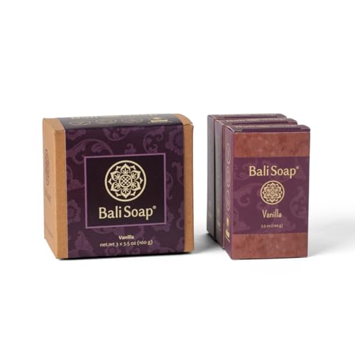 Bali Soap Vanilla Natural Soap Bar Set - 3 Pack, Vegan & Moisturizing