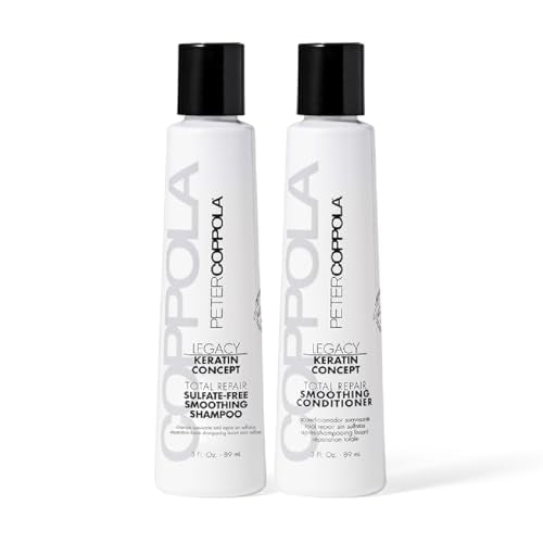 Peter Coppola Total Repair Shampoo & Conditioner Duo, 3 oz - Sulfate-Free, Color-Safe and Smoothing for Color Treated Hair