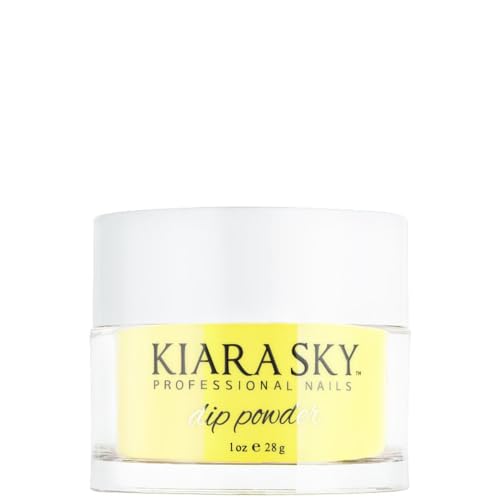 Kiara Sky Dip Powder - New Yolk City D443 - Vibrant Neon Yellow Nail Color