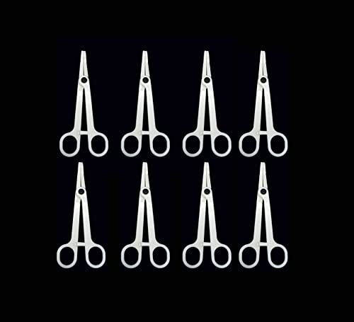 HuoHuo TN017-8PCS Disposable Piercing Forceps Clamp Set for Ear Navel Lip Tongue Nose Piercing