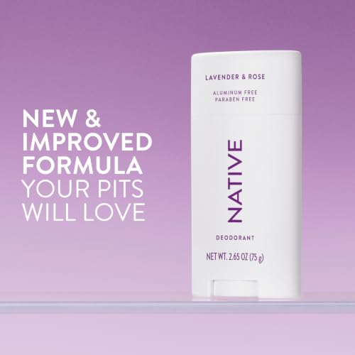 Native Aluminum-Free Deodorant for Women & Men, Lavender & Rose (2.65 oz)